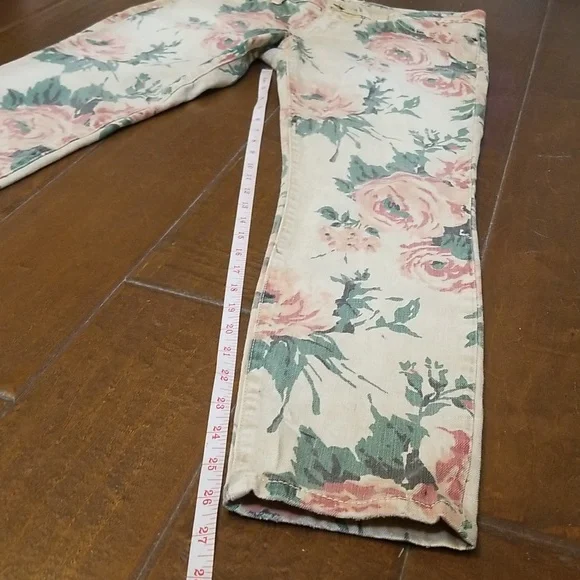 Current Elliott The Stiletto Haystack Floral Cropped Ankle Jeans - Picture 8 of 11